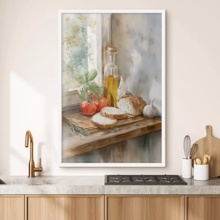 Fototapete Italienisches Stillleben im Aquarellstil f49255