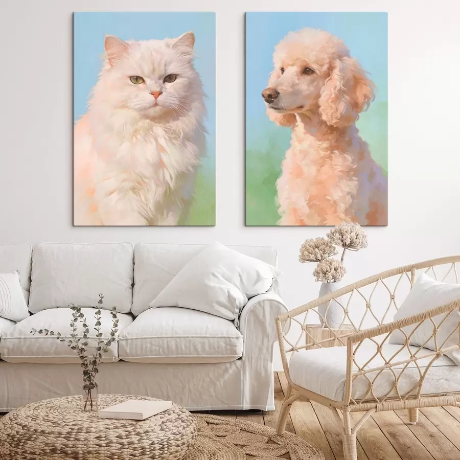 Fototapete Porträts einer Katze und eines Hundes m30468