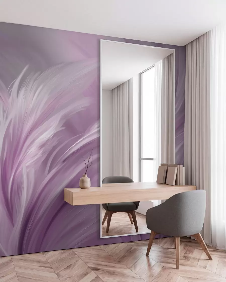 Fototapete Elegante Federn in Violetttönen w05658v2