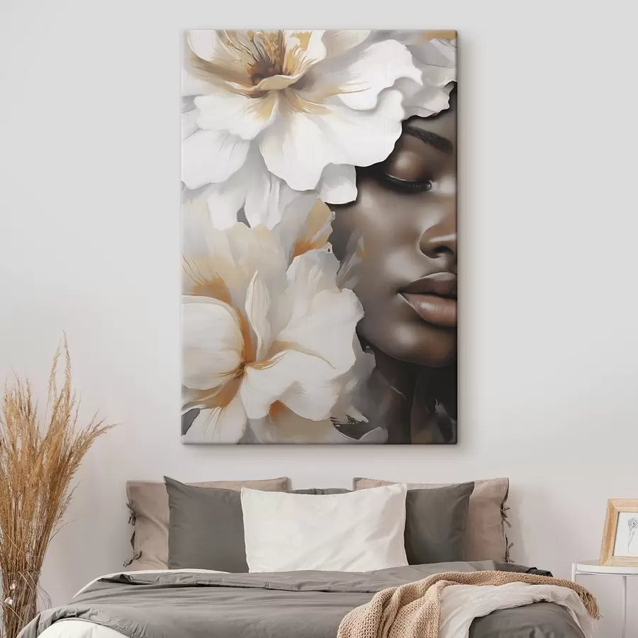 Fototapete Das Gesicht eines Mädchens in Blumen s49391