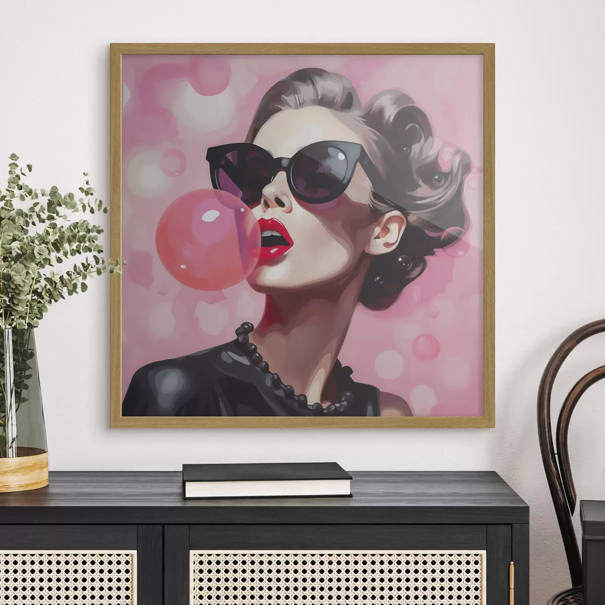 Poster Illustration einer jungen Frau mit Sonnenbrille f49385