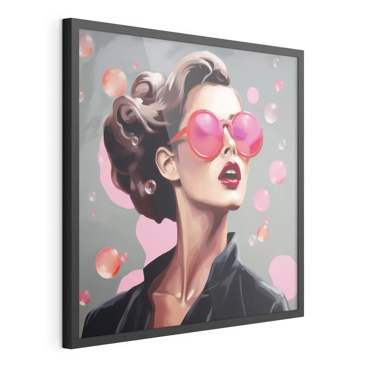 Poster Illustration einer jungen Frau mit Sonnenbrille f49386