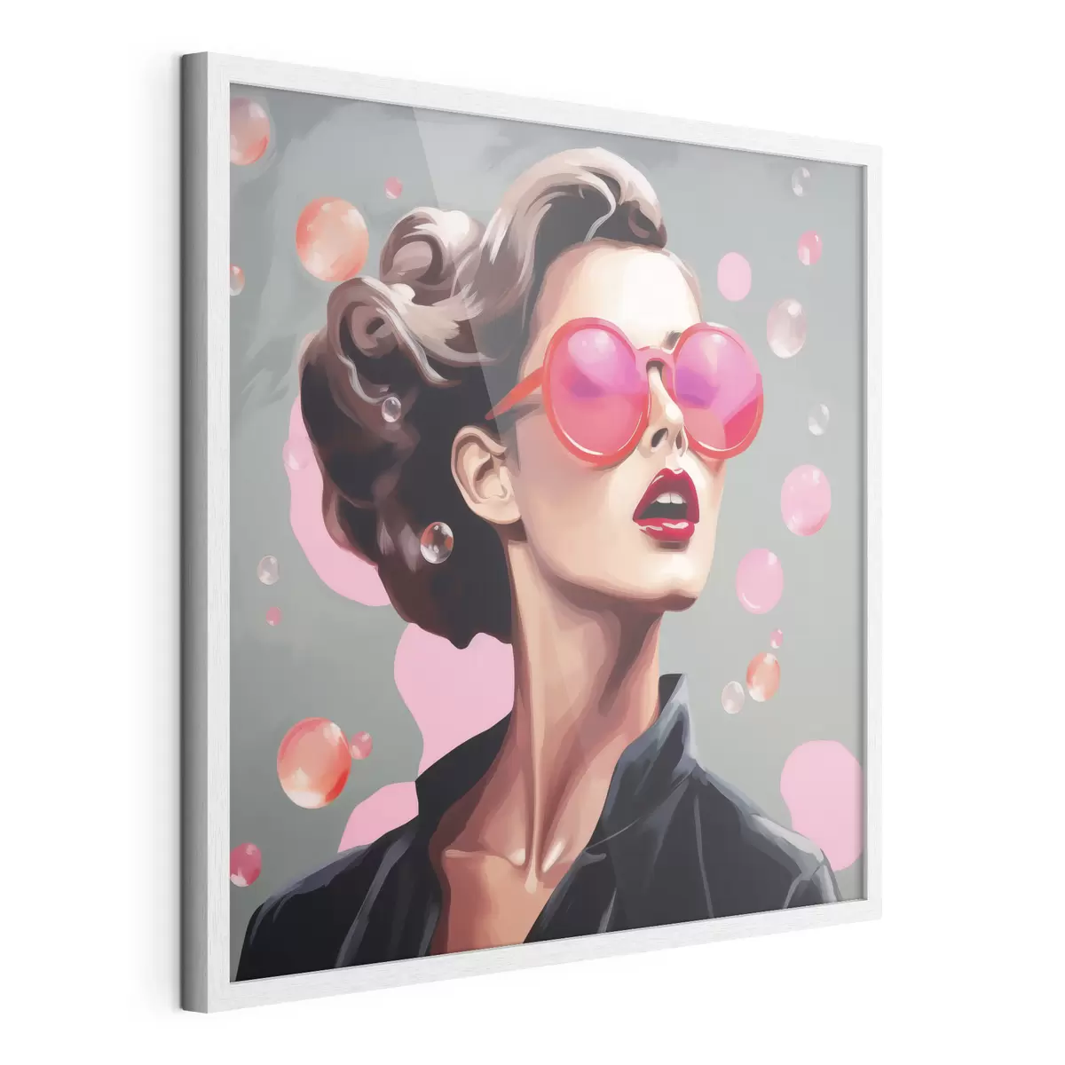 Poster Illustration einer jungen Frau mit Sonnenbrille f49386