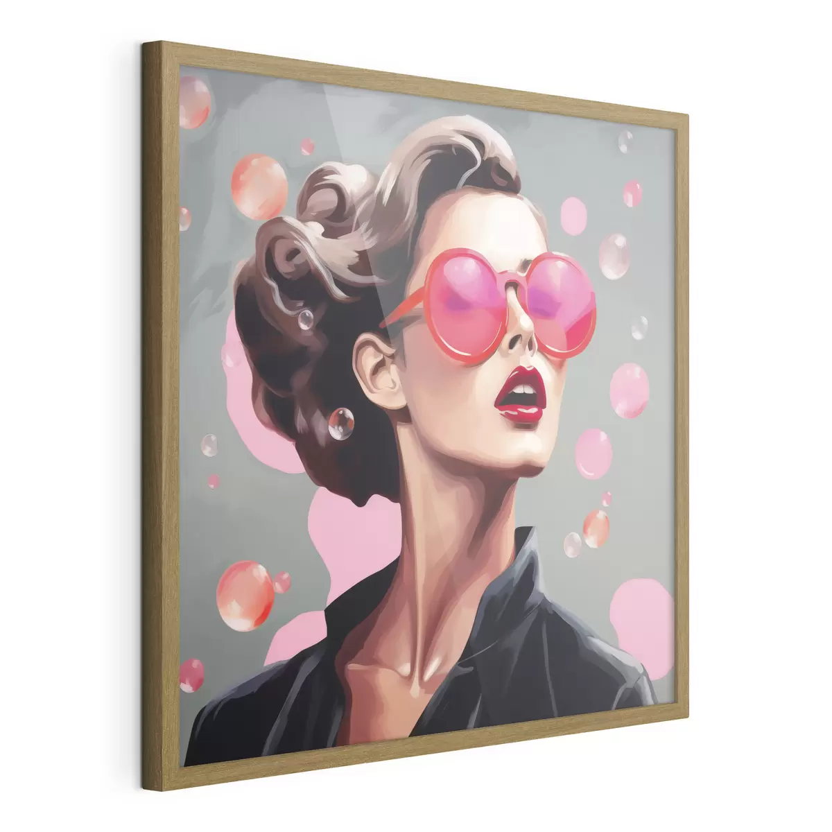 Poster Illustration einer jungen Frau mit Sonnenbrille f49386
