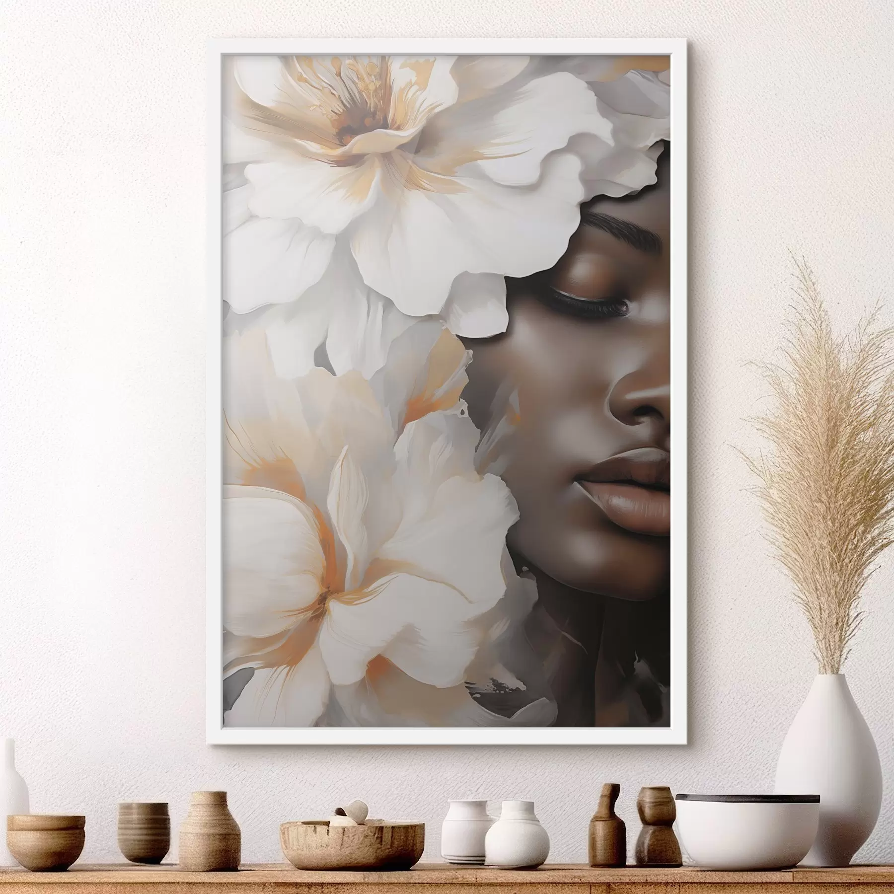 Fototapete Das Gesicht eines Mädchens in Blumen f49391