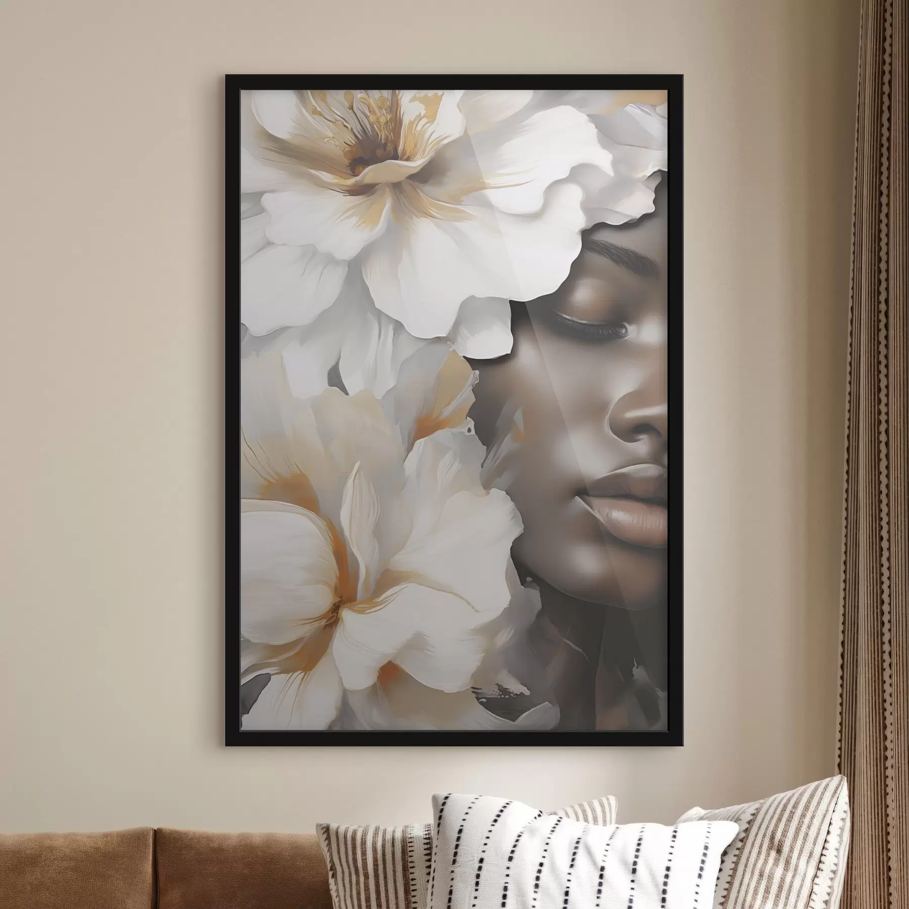Fototapete Das Gesicht eines Mädchens in Blumen f49391