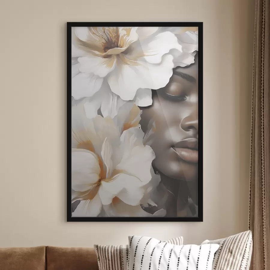 Fototapete Das Gesicht eines Mädchens in Blumen f49391