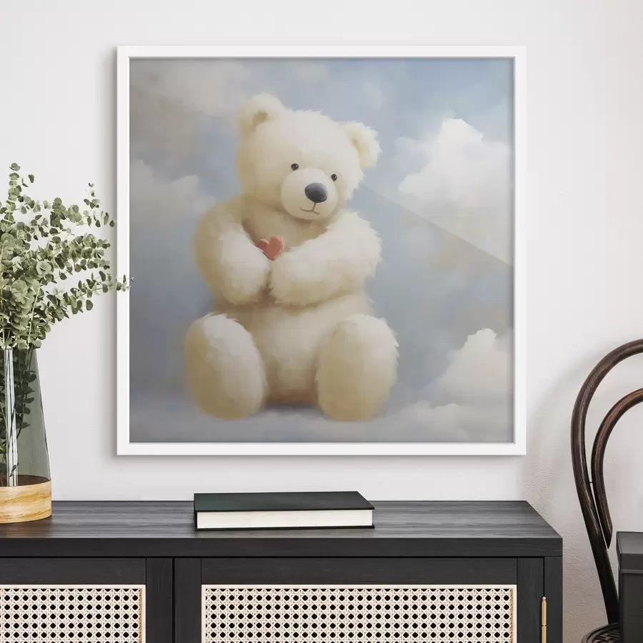 Fototapete Bär mit kleinem Herzen, Imitationsgemälde f49395