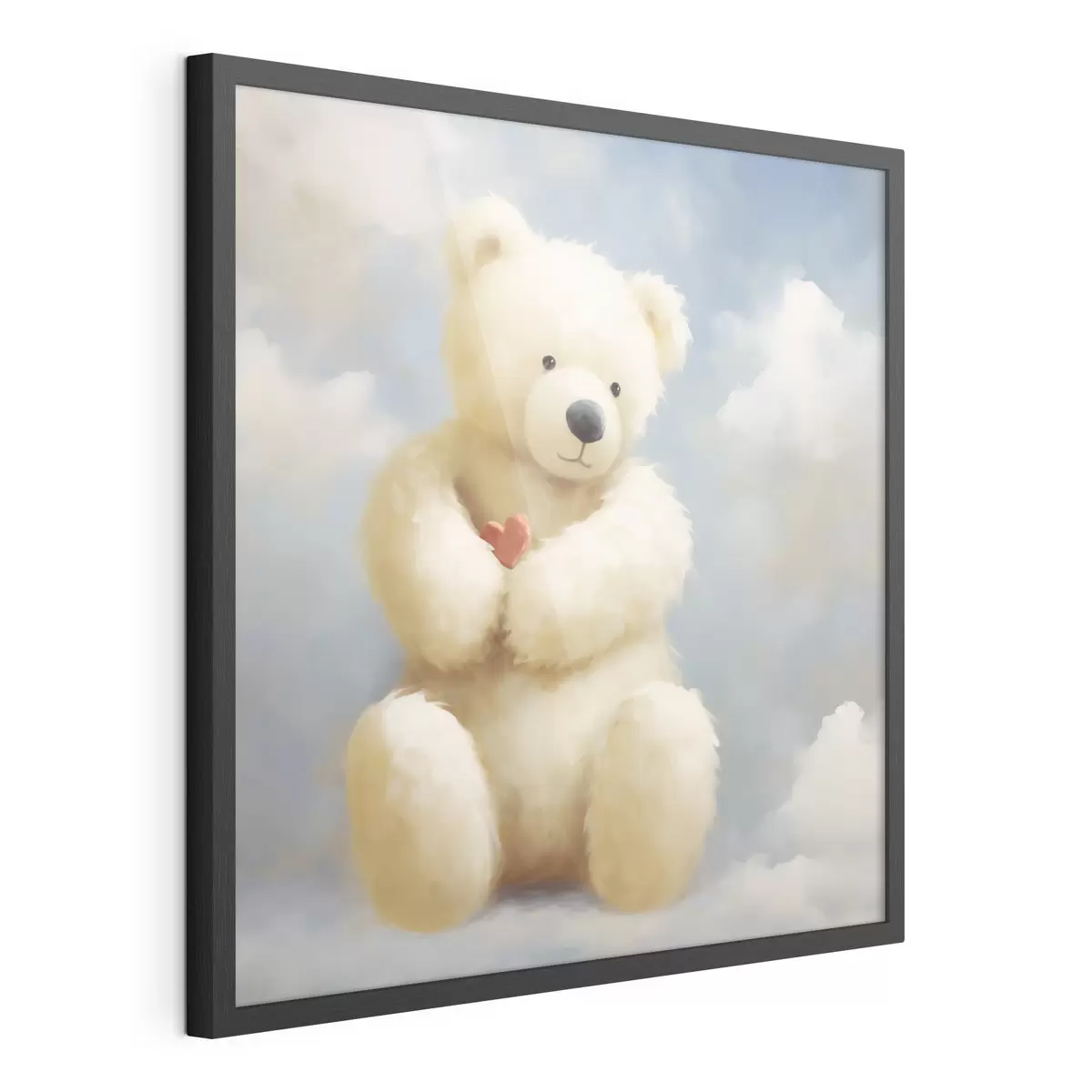 Poster Bär mit kleinem Herzen, Imitationsgemälde f49395