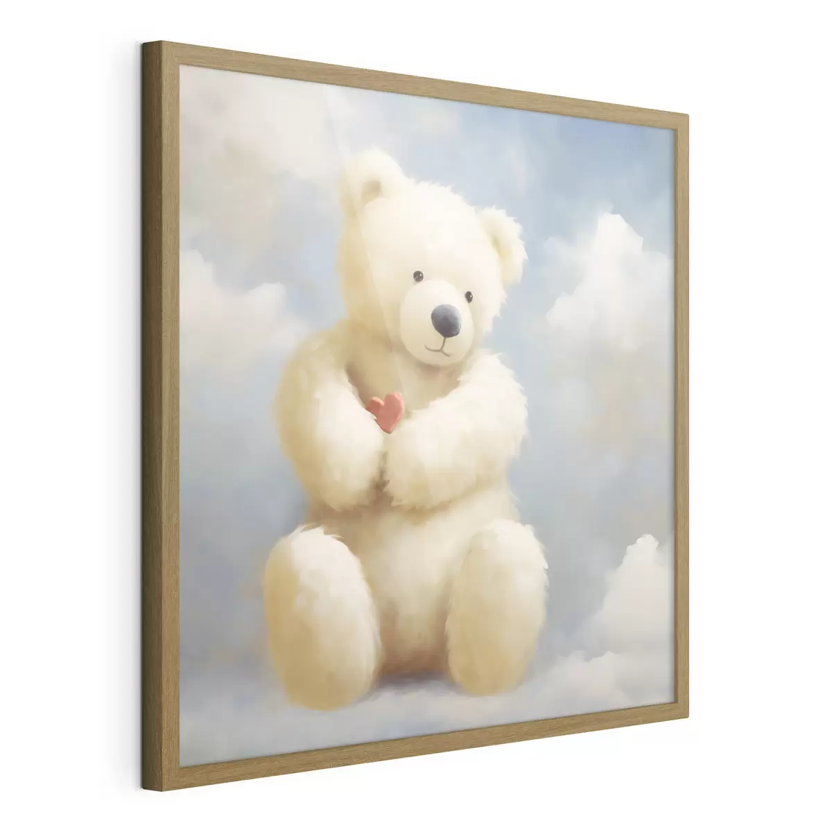 Poster Bär mit kleinem Herzen, Imitationsgemälde f49395