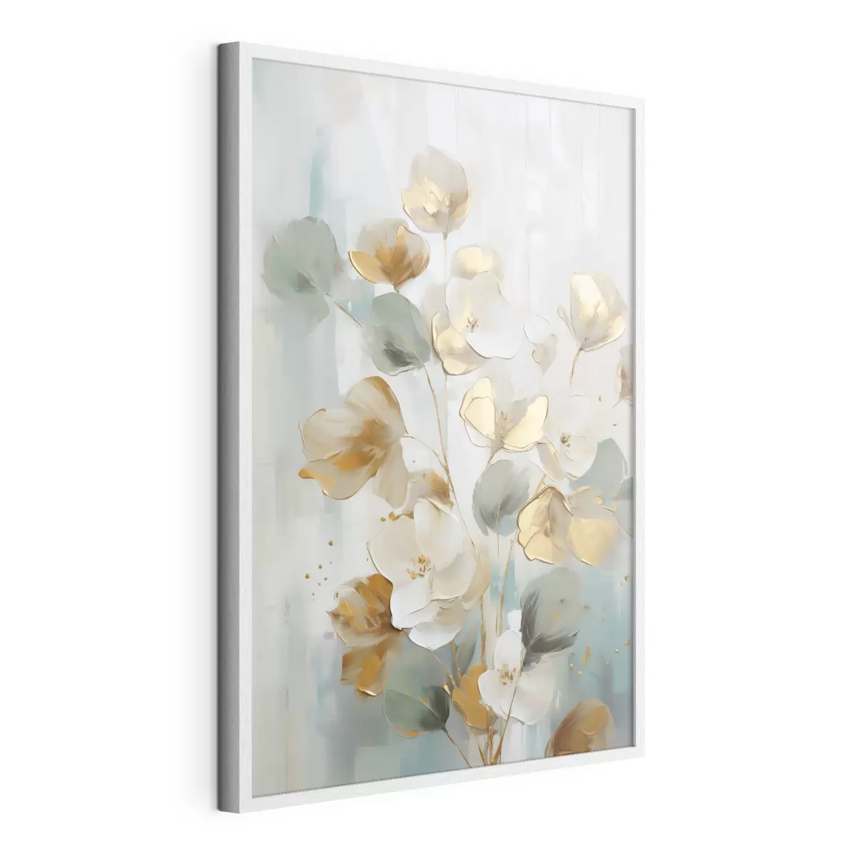 Poster Abstrakte Zweige mit gemalter Blattimitation f49399