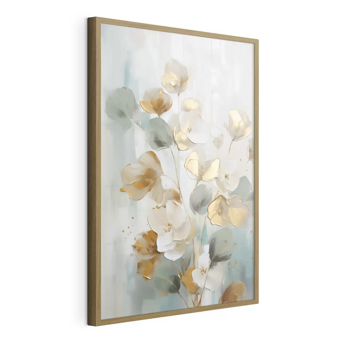 Poster Abstrakte Zweige mit gemalter Blattimitation f49399