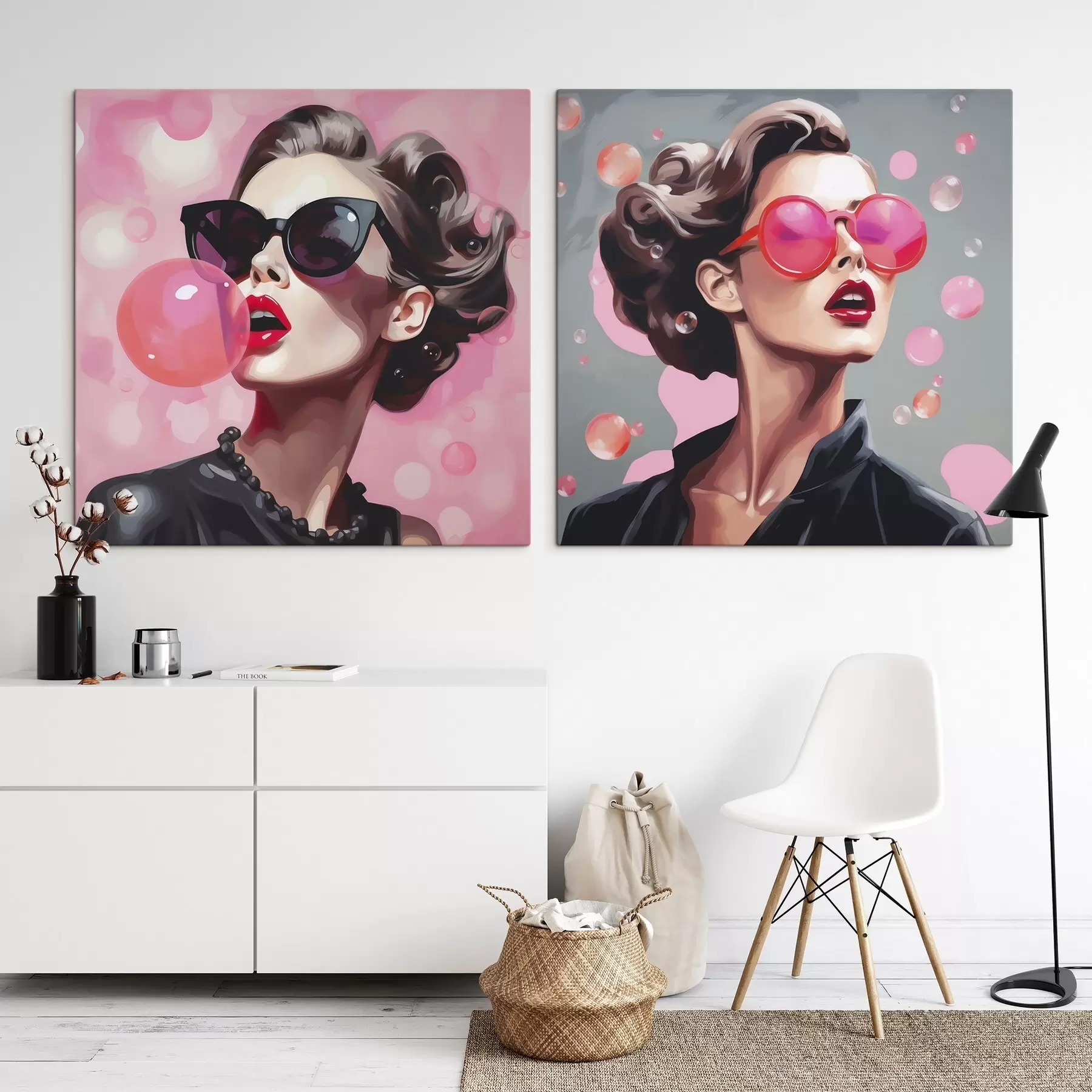Fototapete Illustration einer jungen Frau mit Sonnenbrille m30551
