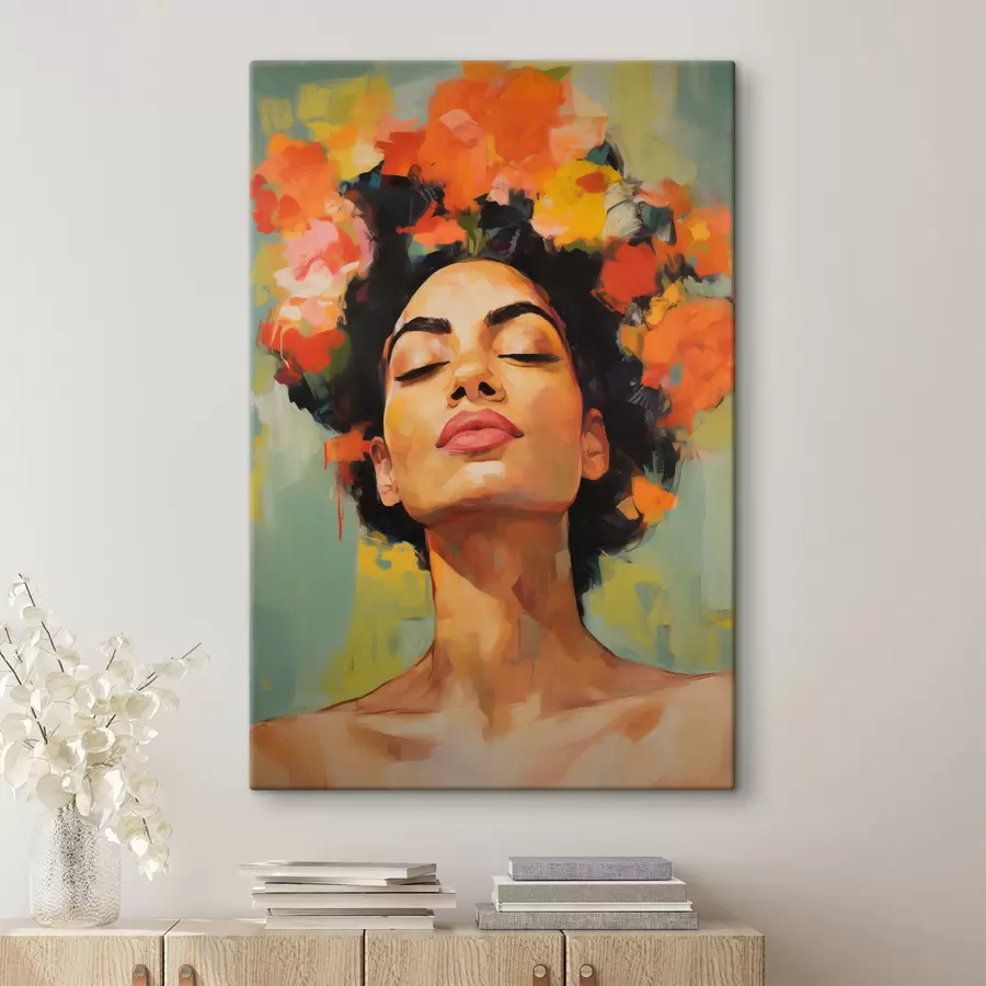 Fototapete Frau mit Blumen s49443