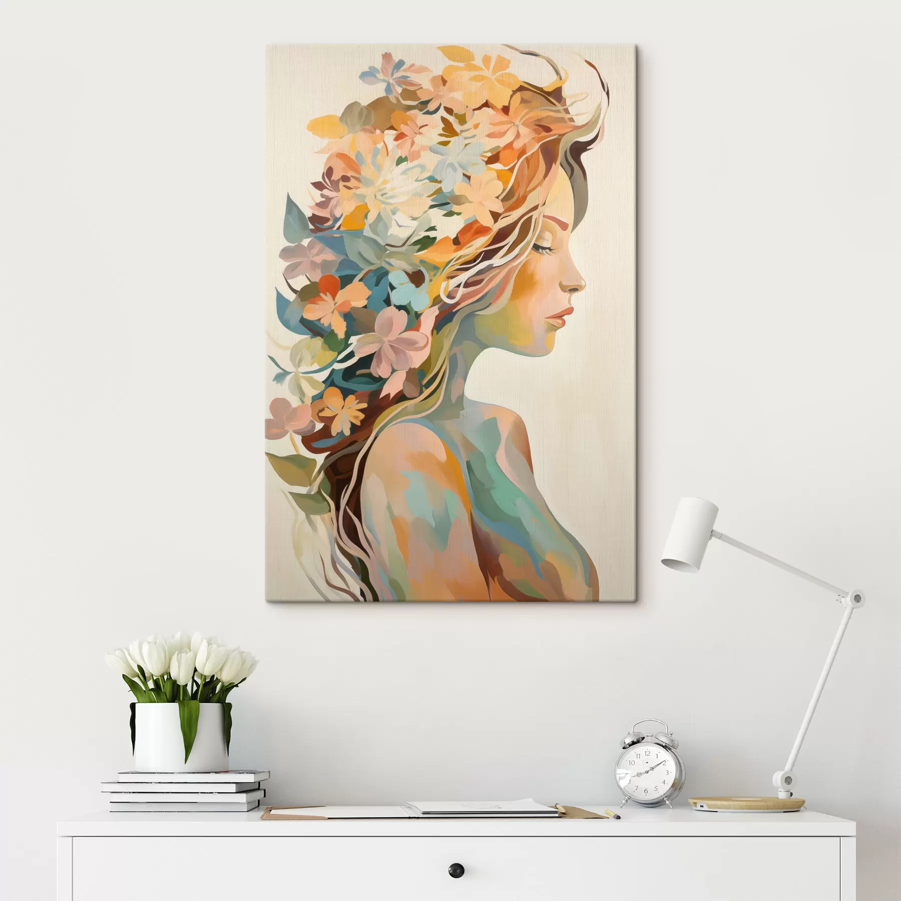 Fototapete Frau mit Blumen s49451