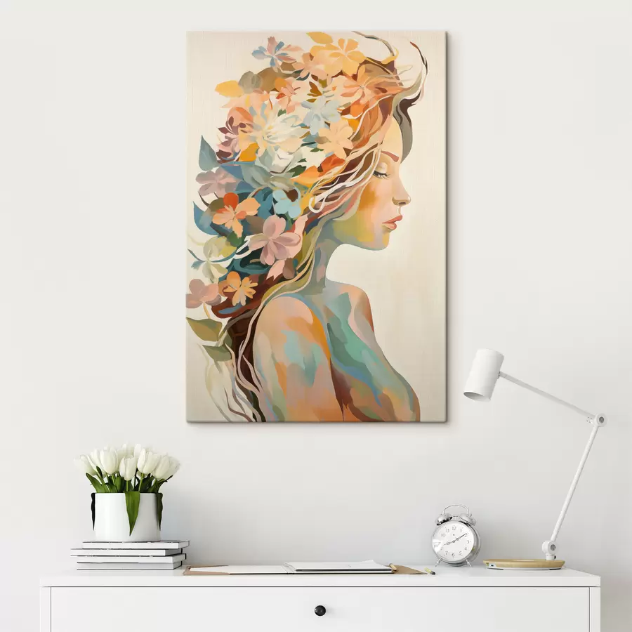Fototapete Frau mit Blumen s49451