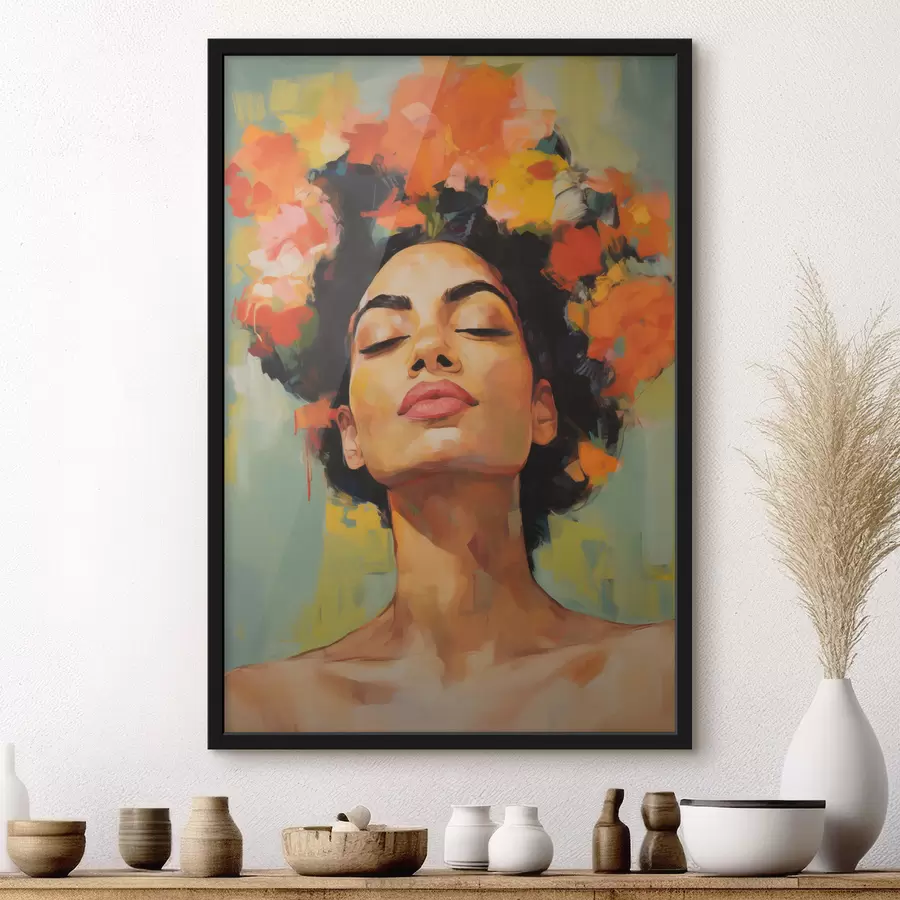 Fototapete Frau mit Blumen f49443