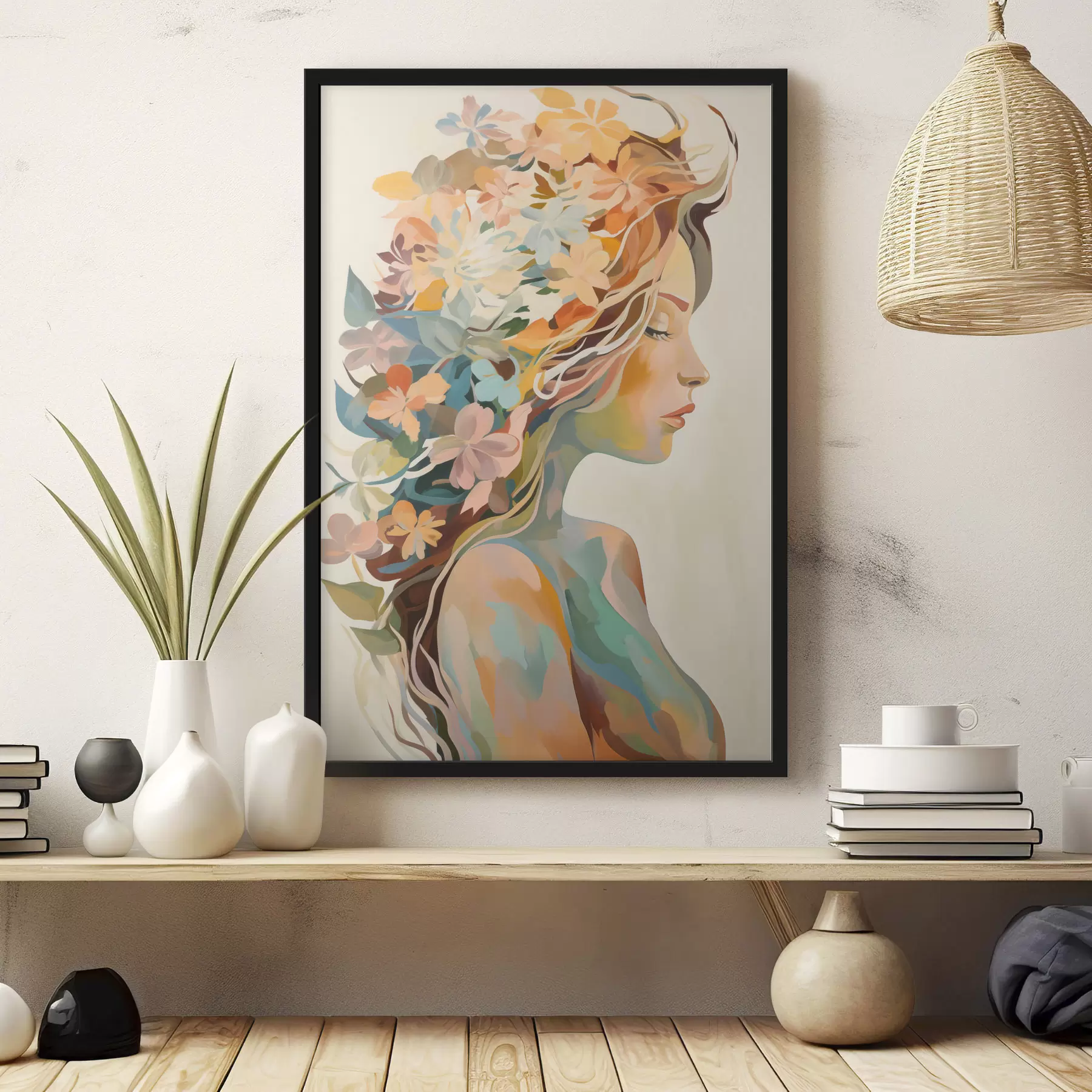 Fototapete Frau mit Blumen f49451