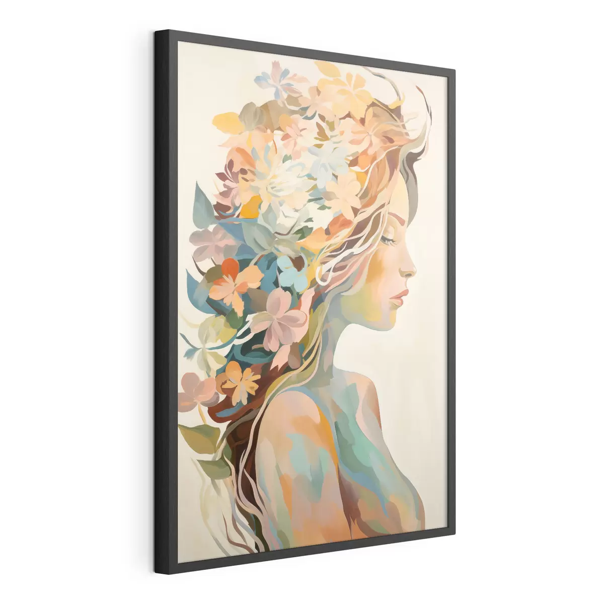 Poster Frau mit Blumen f49451