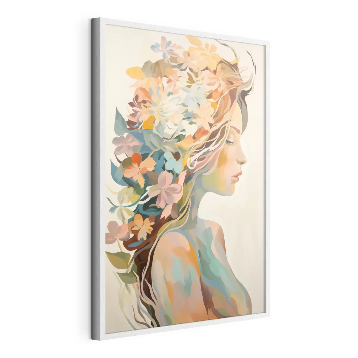 Poster Frau mit Blumen f49451