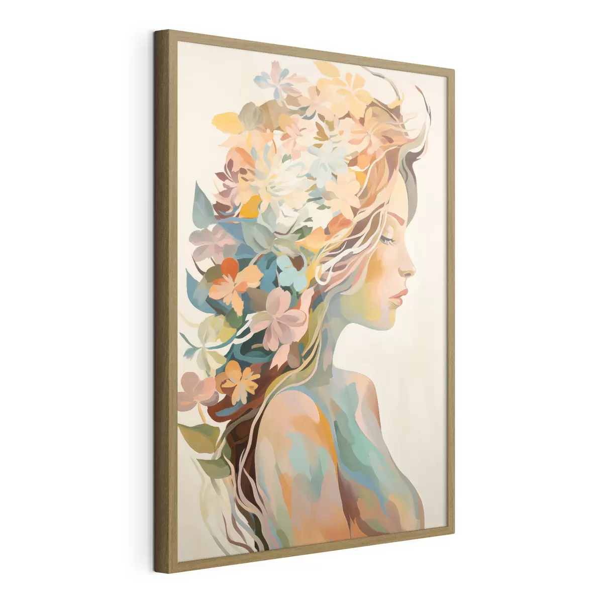 Poster Frau mit Blumen f49451
