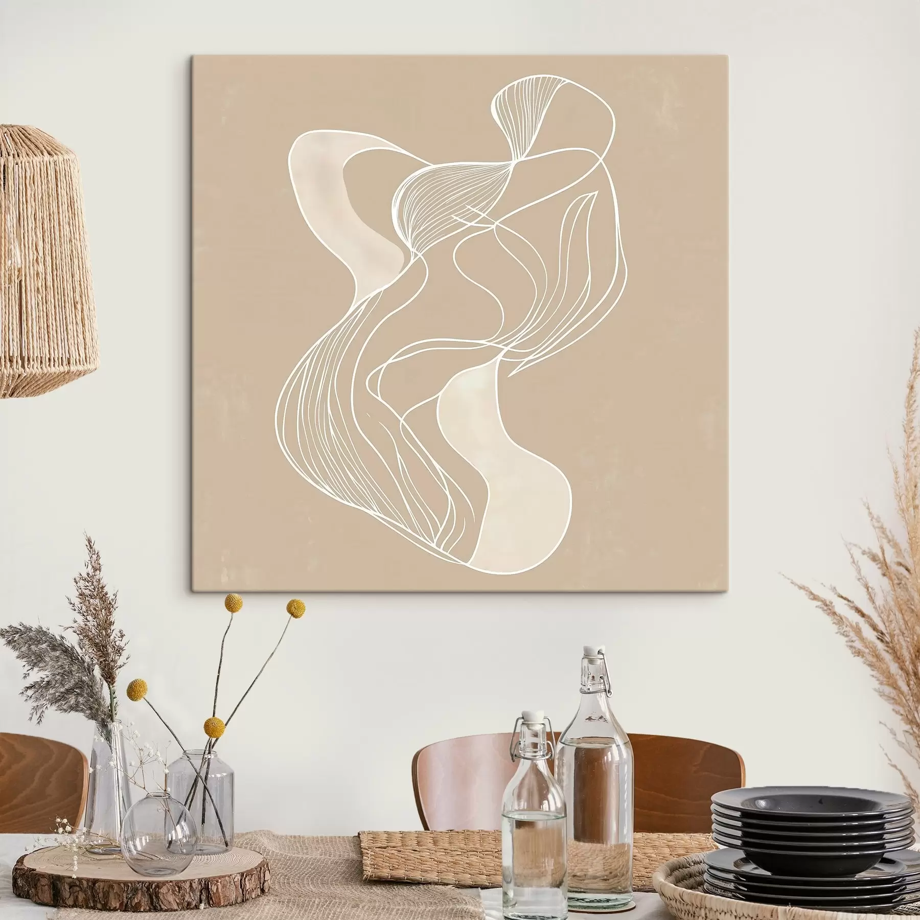 Fototapete Elegantes abstraktes Motiv aus feinen Linien im Stil der zeitgenössischen Kunst s48876