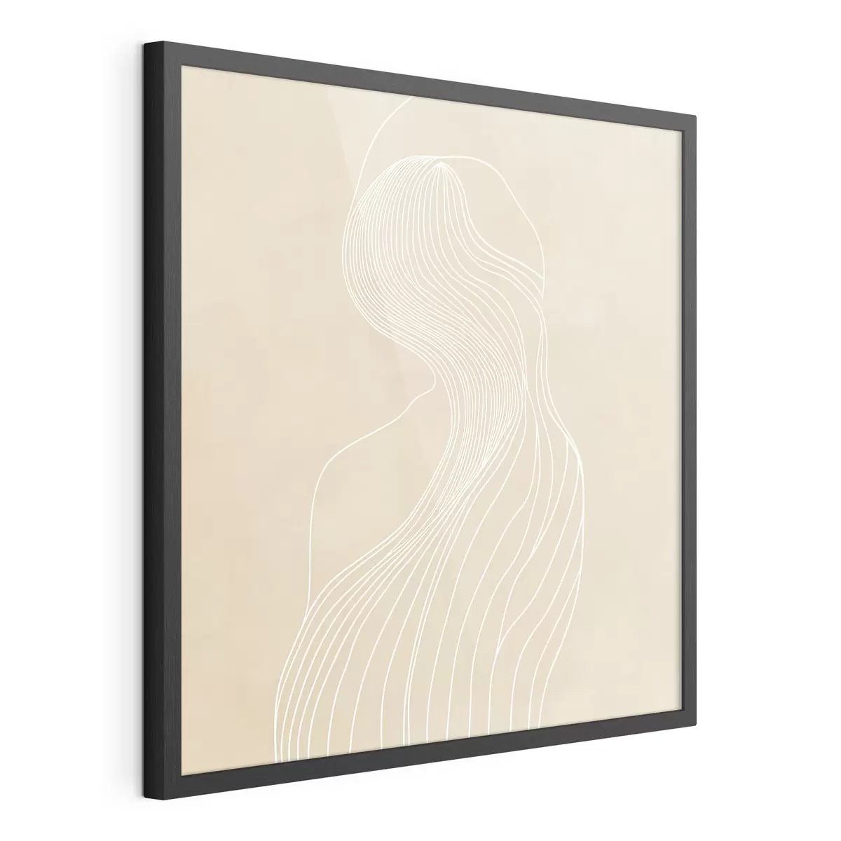 Poster Abstrakte weibliche Silhouette in weißen Linien im minimalistischen Stil f48875