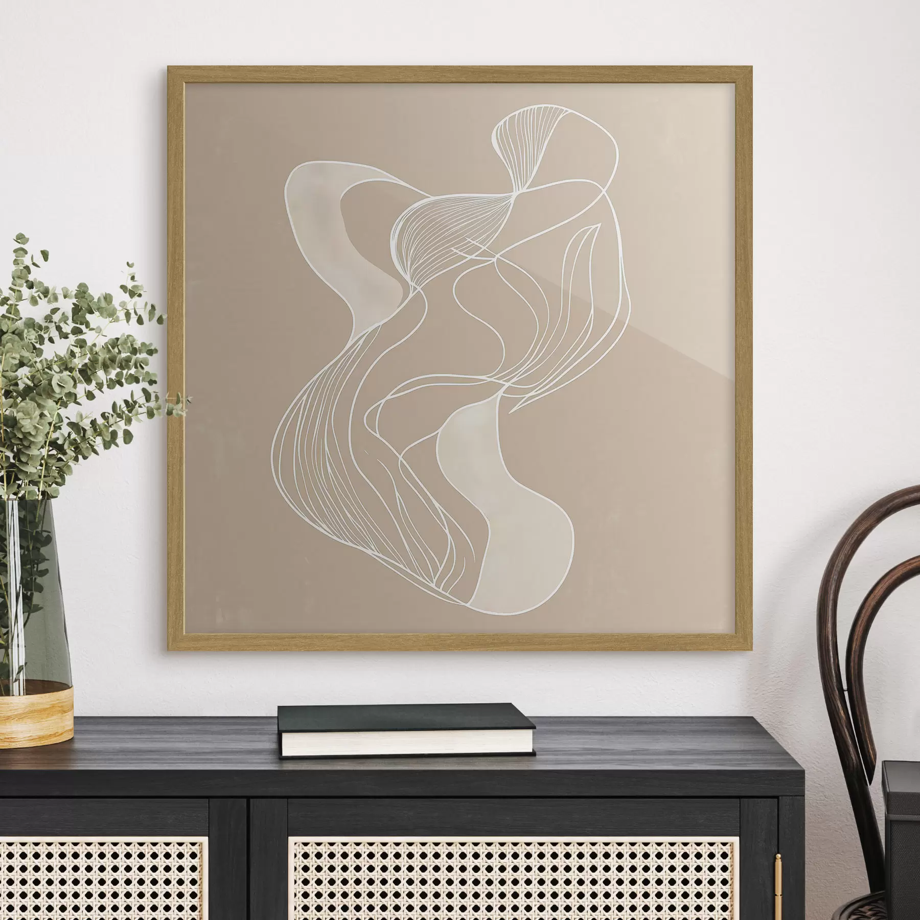 Fototapete Elegantes abstraktes Motiv aus feinen Linien im Stil der zeitgenössischen Kunst f48876