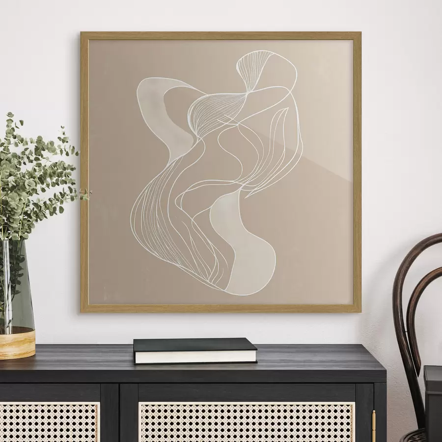 Fototapete Elegantes abstraktes Motiv aus feinen Linien im Stil der zeitgenössischen Kunst f48876