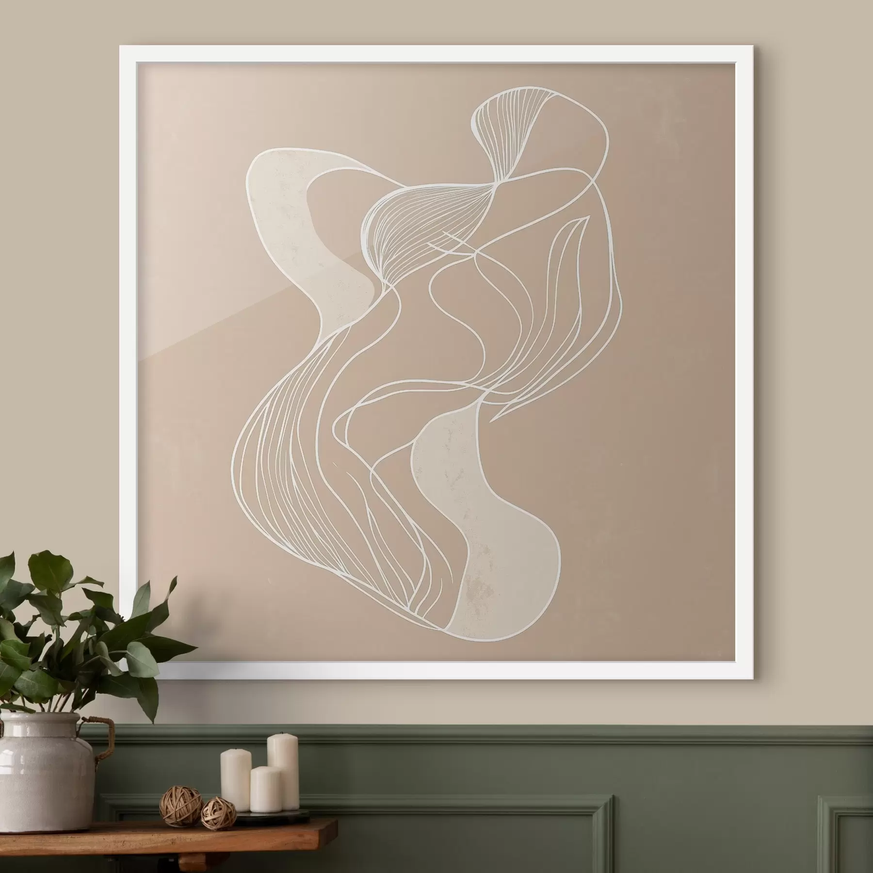 Fototapete Elegantes abstraktes Motiv aus feinen Linien im Stil der zeitgenössischen Kunst f48876