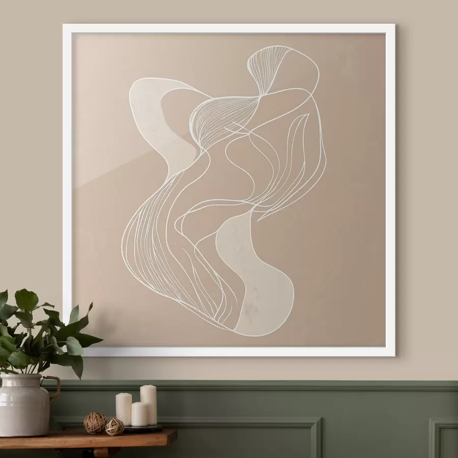 Fototapete Elegantes abstraktes Motiv aus feinen Linien im Stil der zeitgenössischen Kunst f48876