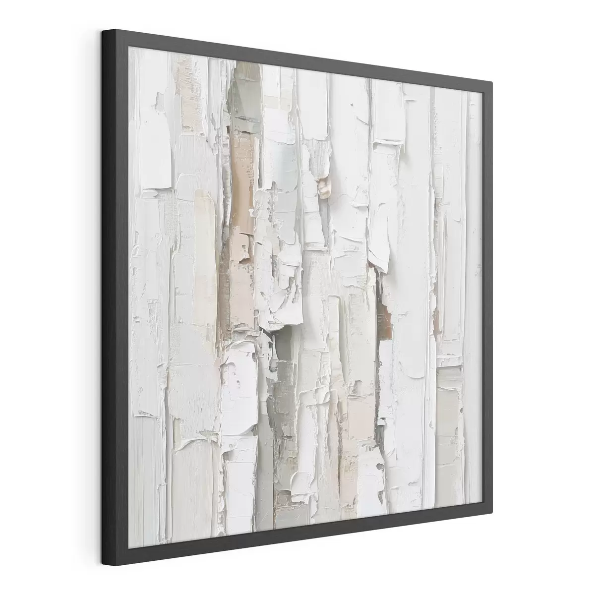 Poster Voluminöse abstrakte Komposition in einer Farbpalette aus Hellgrau und Beige f48877