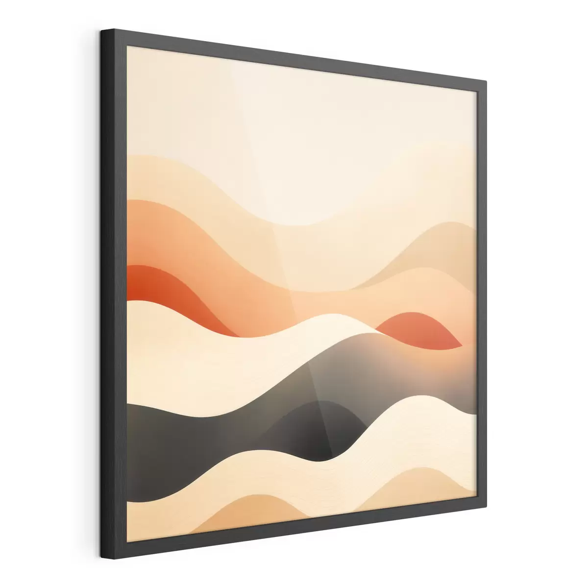 Poster Moderne, stilisierte Landschaft mit wellenförmigen Konturen und einem sanften Farbverlauf f48880