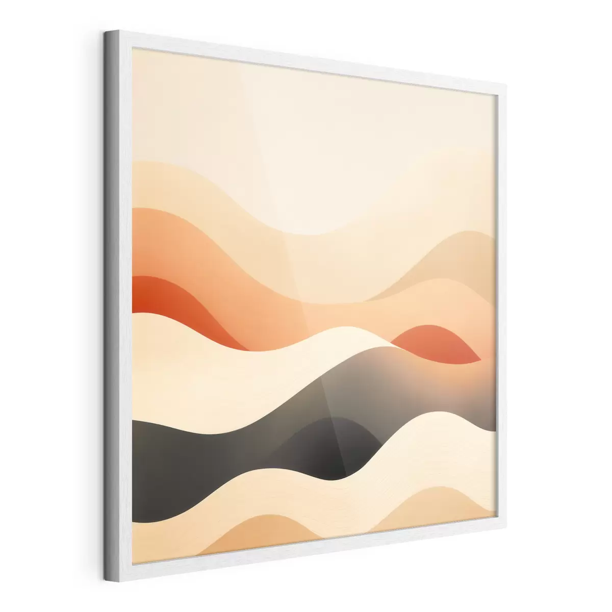 Poster Moderne, stilisierte Landschaft mit wellenförmigen Konturen und einem sanften Farbverlauf f48880
