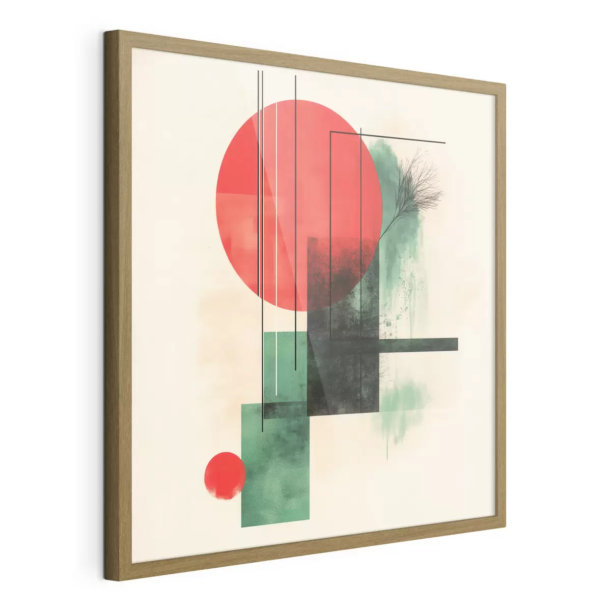 Poster Zeitgenössische künstlerische Komposition mit grafischen Linien und strukturierten Elementen f48887