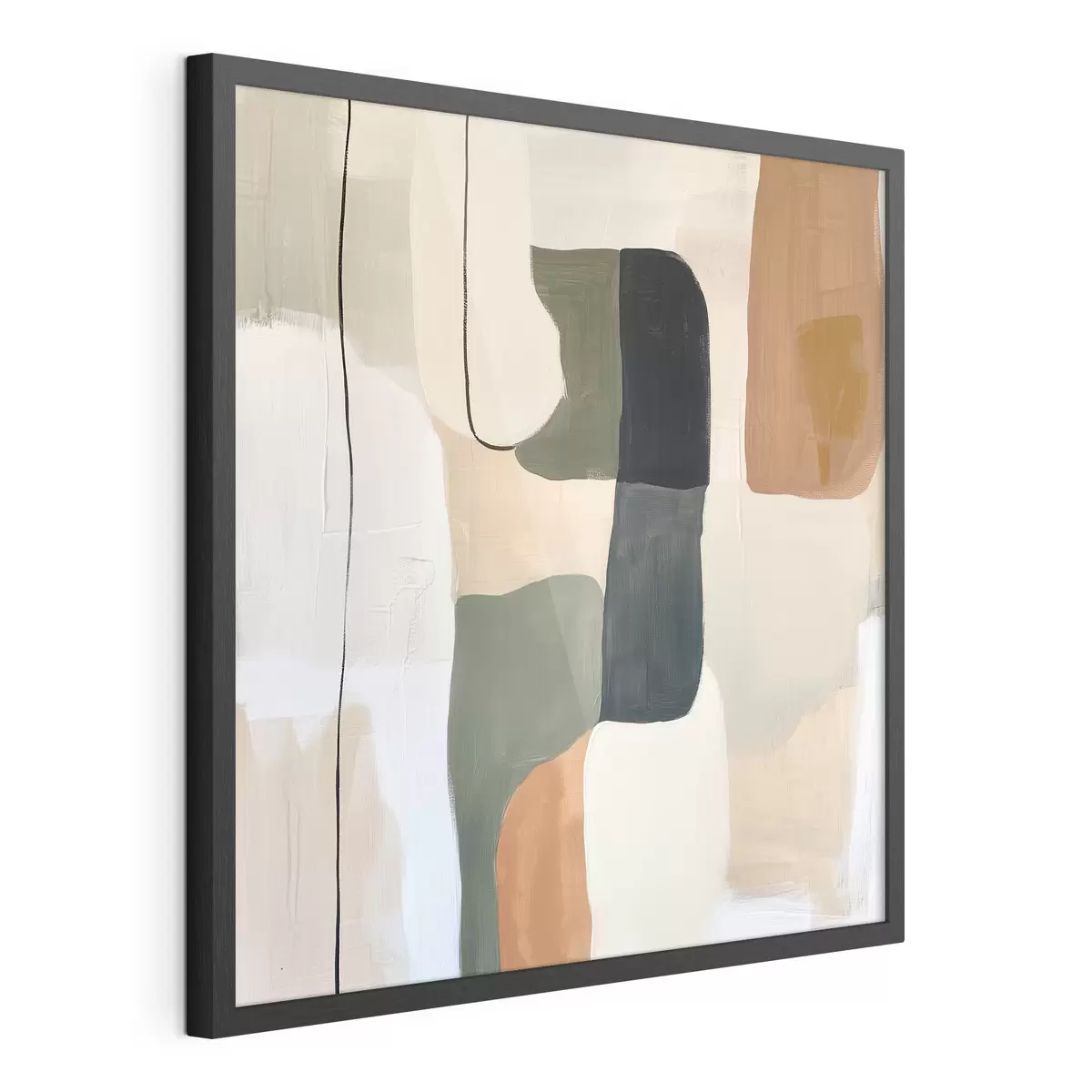 Poster Moderne abstrakte Komposition mit Farbblöcken und einer eleganten grafischen Linie f48890