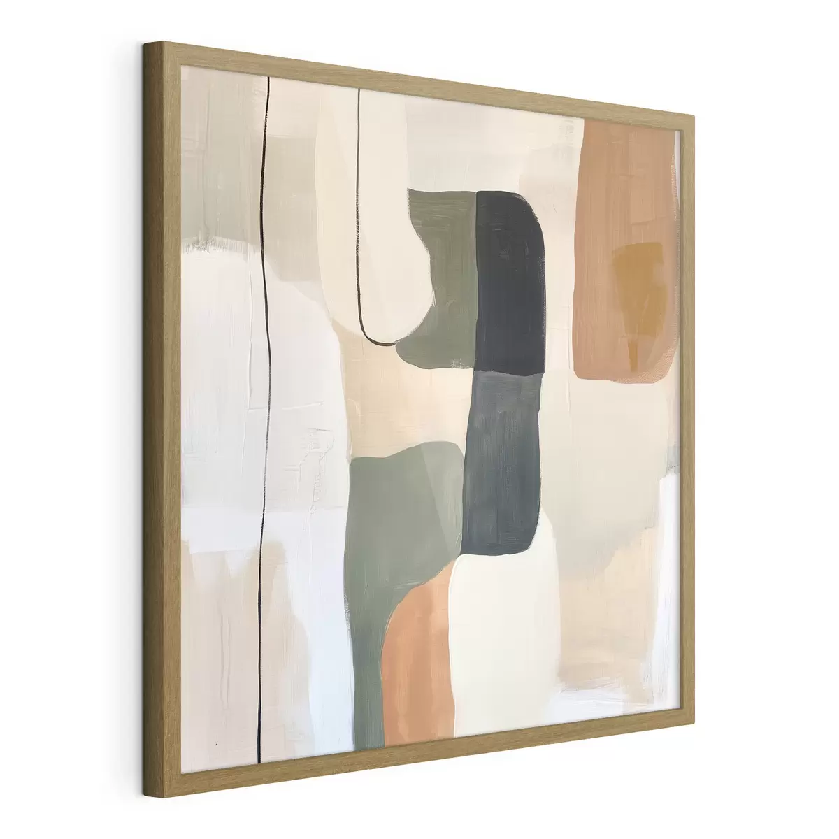 Poster Moderne abstrakte Komposition mit Farbblöcken und einer eleganten grafischen Linie f48890