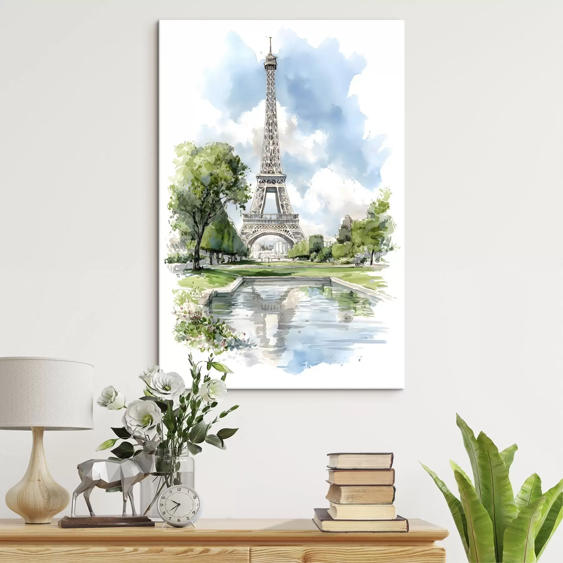 Fototapete Der Eiffelturm im Aquarellstil s49424