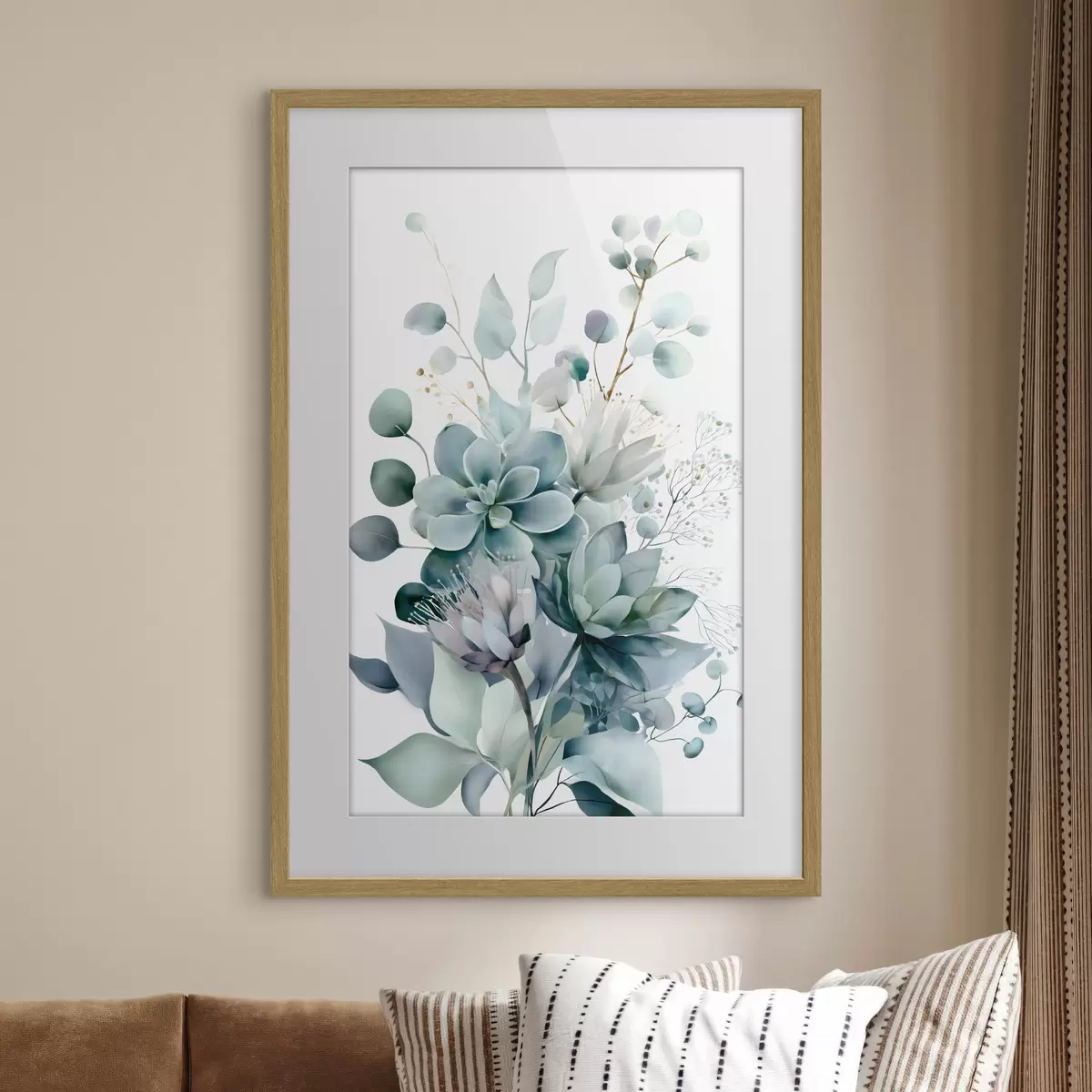 Poster Sukkulenten und Pflanzen im Aquarellstil f49426
