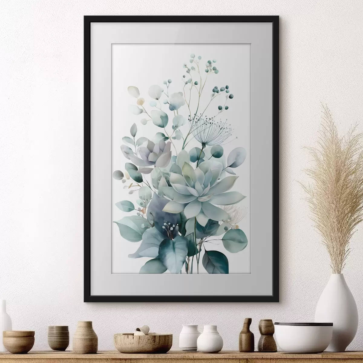 Poster Sukkulenten und Pflanzen im Aquarellstil f49427