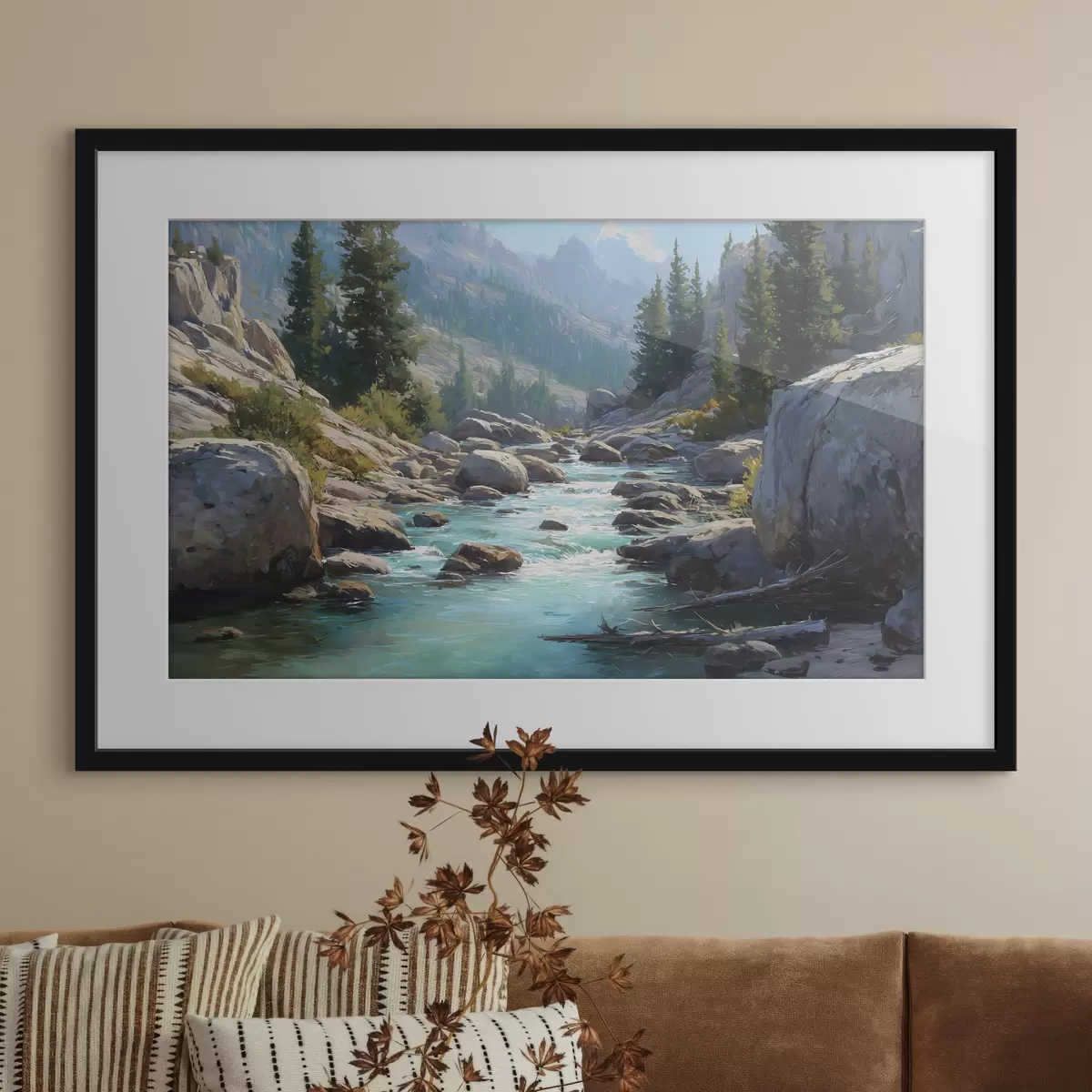 Poster Ein malerischer Gebirgsfluss f49459