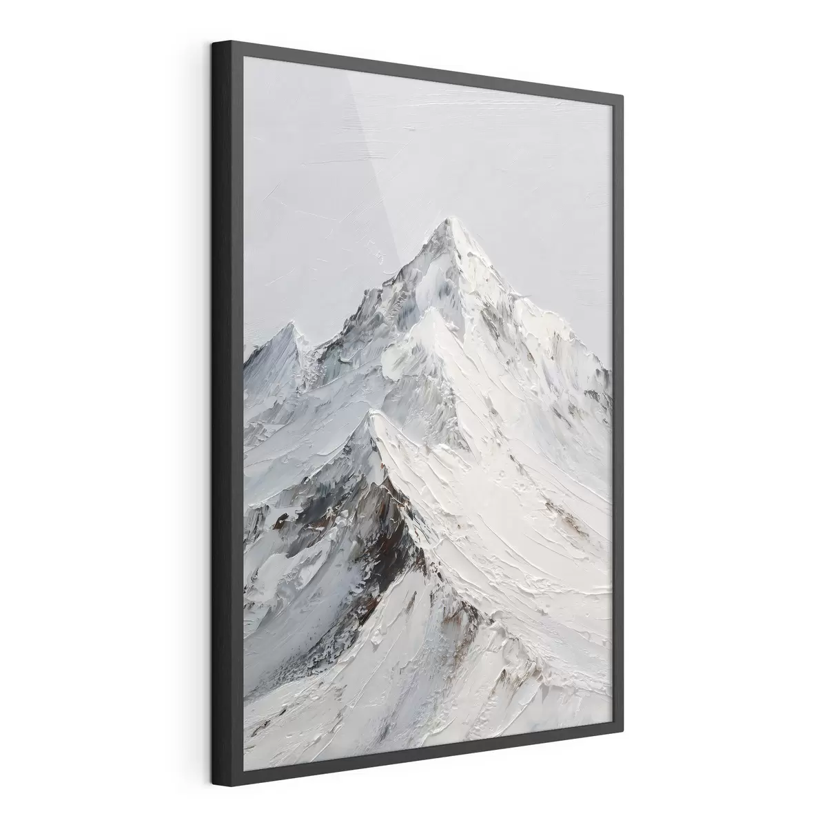 Poster Schneebedeckte Berge im Impasto-Stil f49460