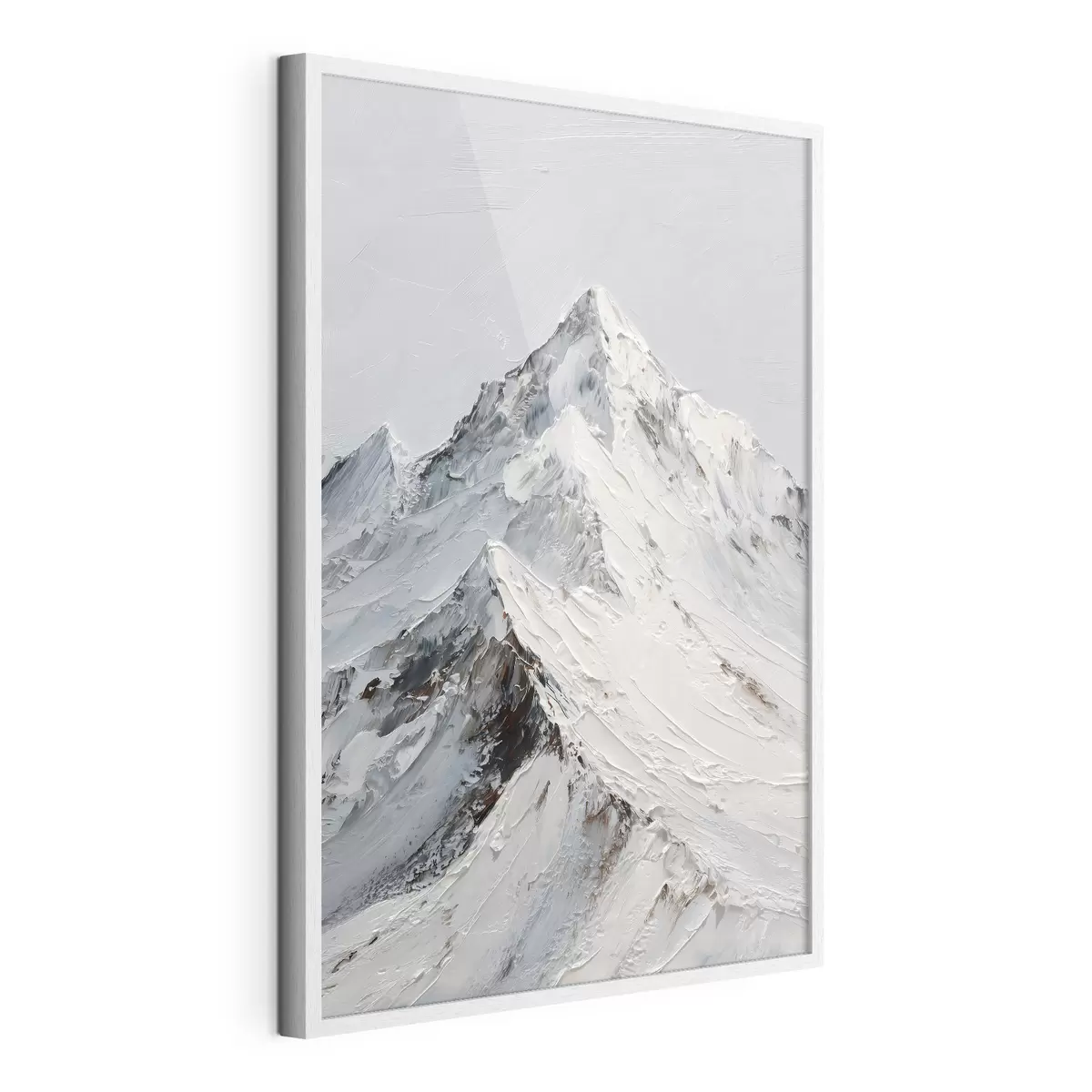Poster Schneebedeckte Berge im Impasto-Stil f49460