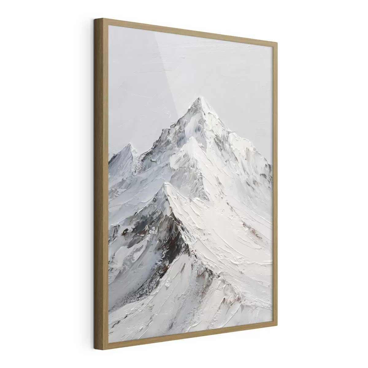 Poster Schneebedeckte Berge im Impasto-Stil f49460