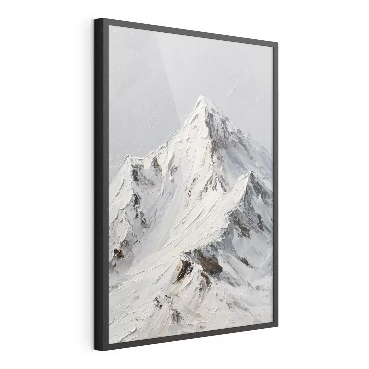 Poster Schneebedeckte Berge im Impasto-Stil f49461