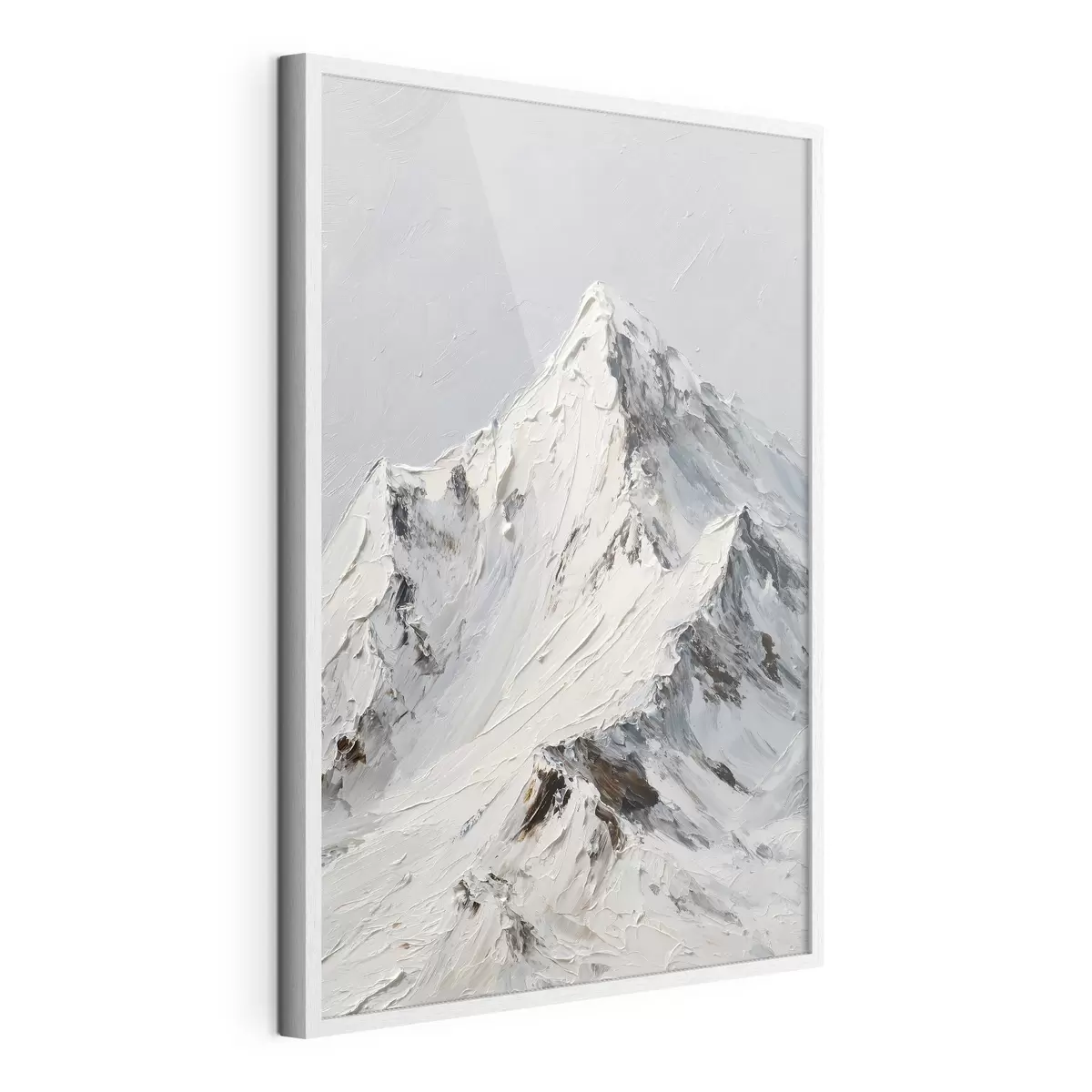 Poster Schneebedeckte Berge im Impasto-Stil f49461