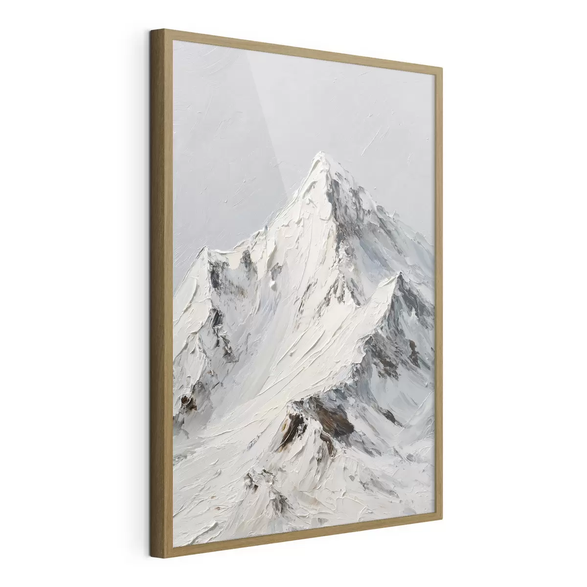Poster Schneebedeckte Berge im Impasto-Stil f49461