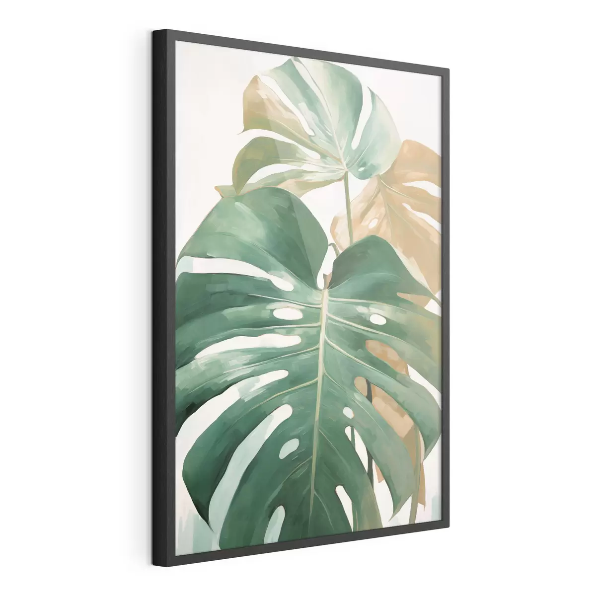 Poster Große Monstera-Blätter, minimalistische Strukturkunst f49469
