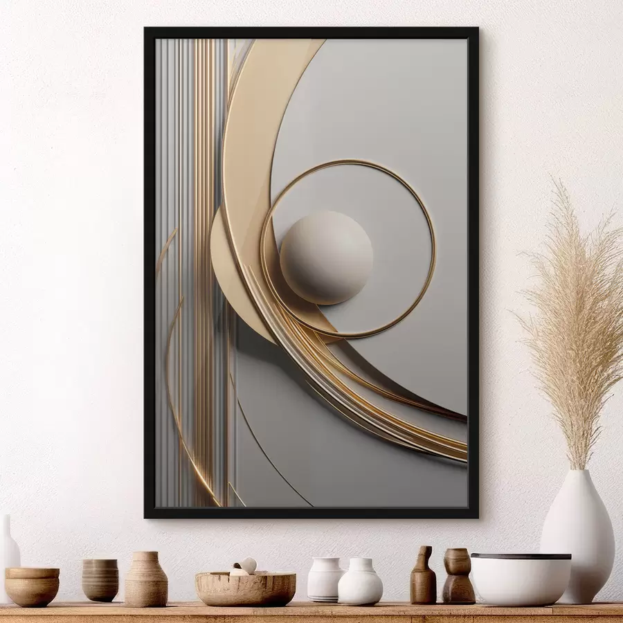 Fototapete Goldene Spirale und Perle f49498