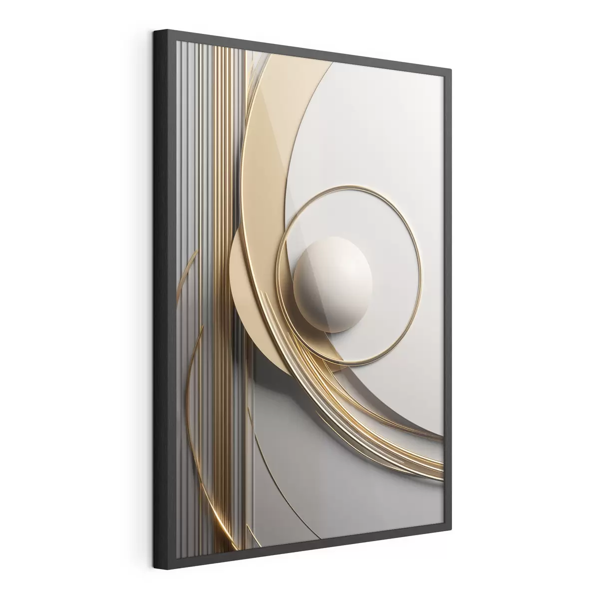 Poster Goldene Spirale und Perle f49498